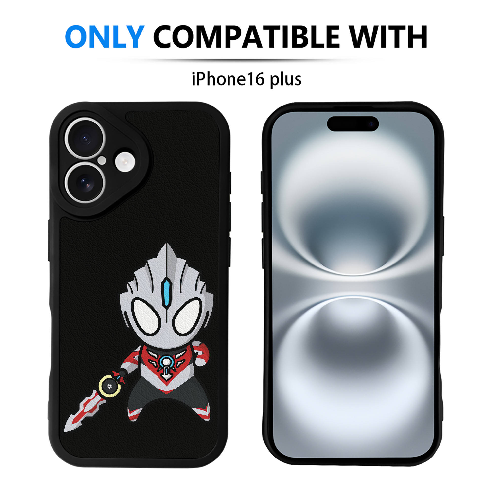（画像用） ウルトラマン Ultraman 【iPhone 16シリーズ対応】シリコンスマホケース（レザー調） 材質：シリコン